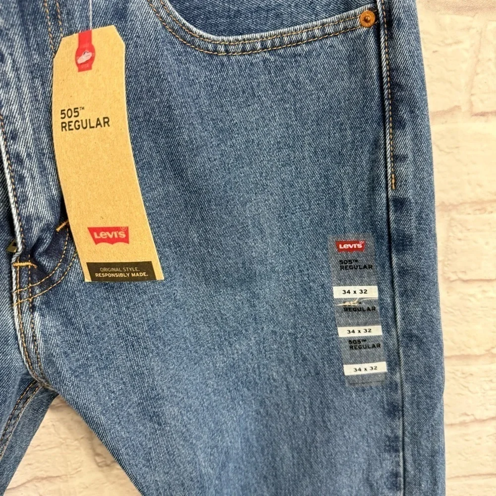 Levi’s 505 mens regular fit jeans nwt 34 x 32 straight leg 34x32